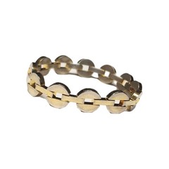 Vintage Gold Tone Chunky Open Center Round Link Chain Bracelet Retro Costume GUC