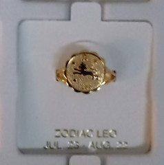 Vintage Leo The Lion 7/23-8/22 Zodiac Ring Adj. Sz 5-6.5 1980’s New NOS