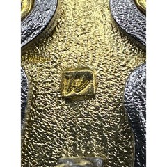 Vintage Gingerbread Man Signed Liz Claiborne Christmas Pin Brooch Gold Tone