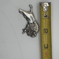 13g Sterling Silver 925 Charging BUFFALO Brooch or Pin Pendant Combination 2.25”