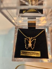 Lot 12 Gold Tone 16″ Butterfly Necklaces Serpentine Chain Costume New In Box
