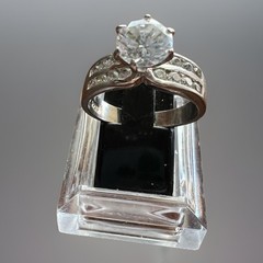 Vintage Sterling Silver Ring Ross Simon Marked 925 RP Solitaire Sz 8.5