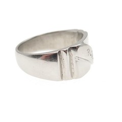Silver-Tone Antique Art Deco Engraved RJM Signet Ring Size 9.75