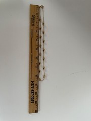 Revlon necklace Gold Tone Chain Station twisted beads Vintage 17″ long DS72