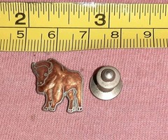 Vintage Buffalo Bison Enamel Jacket Lapel Pin