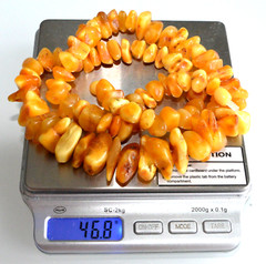 46gr RUSSIAN SOVIET BALTIC AMBER BEAD NECKLACE 琥珀 BRACELET STONE PENDANT EARRING