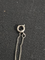 1950’s Sorrento Sterling Silver & Hematite Pendant 15.5″ Chain Filigree Accent