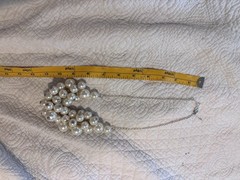 Chunky Faux Pearl Cluster Necklace 21″ Jane Stone Silver Tone Vintage
