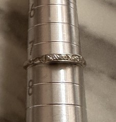 Antique Art Deco 14k White Gold Diamond Band Ring
