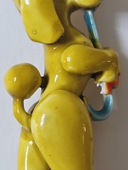 Vintage LISNER Poodle Dog Holding Umbrella Brooch Pin Enamel MCM Figural