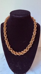 Vintage Signed Gold Brass Plated Chain Link Necklace Choker 17” Elegant…