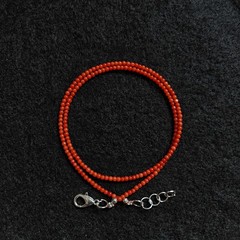 2mm Natural Italian Sea Red Coral Smooth Round Beads Genuine Red Color Necklace.