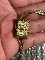 Panetta Retractable Necklace 30g 18” D Pendant Rhinestones SIGNED Vintage