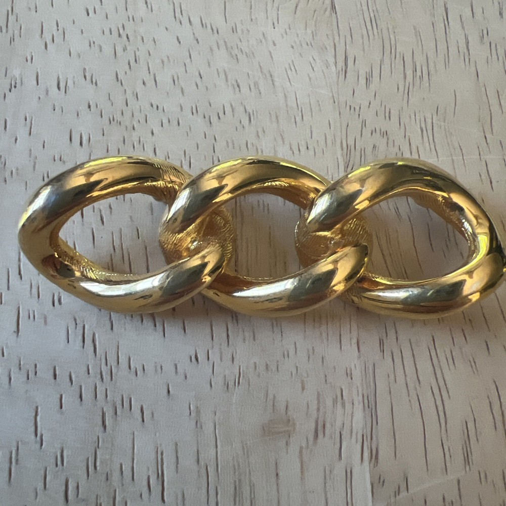 Vintage Gold Tone Chain-Link Brooch Pin