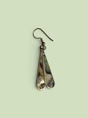 Vintage Alpaca Mexico Abalone Enamel Dangle Earrings Nickel Alloy