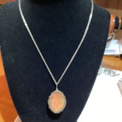Antique Cameo Necklace 800 Silver Frame With Marcasite Stones Missing One Stone