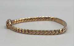 Vintage Avon Gold Tone ID Bracelet 7” Blank Engravable Bar Curb Chain