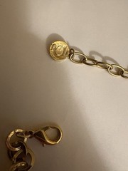 FAB! VINTAGE GRAZIANO GOLD TONE COLLAR NECKLACE WITH RHINESTONES & CABOCHONS