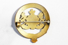 English Antique Hand Painted Enamel Royal Coat of Arms Brooch Pin Armorial