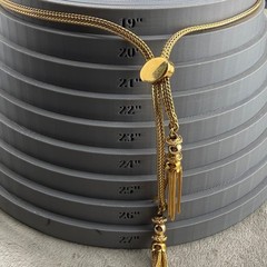 Vintage Monet Necklace Gold Tone Bolo Slide Tassel 20”