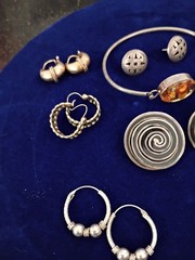11 Pair Vintage Sterling Silver Earrings 1 Sterling Bracelet 58.1g