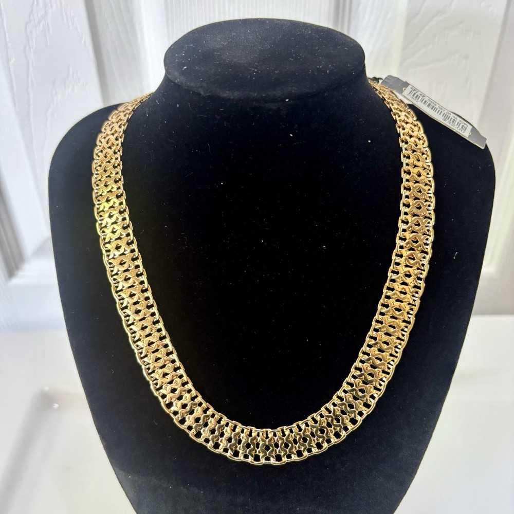 NWT Vintage 1960’s Monet Gold Plated Necklace Signed Original Vintage Price Tag