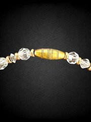 Vintage Cut Rock Crystal Gold Filled Necklace Faceted 6.5mm Beads 17″