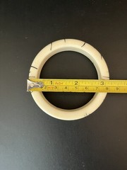 bangle bracelet Vintage Off White With Black Splatter Pattern Round