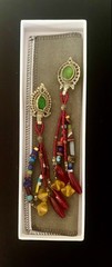 Unique Vintage 1980s 5.5” Length Hand Beaded Earrings Handmade in Africa