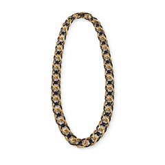 Chunky Black & Gold Chain Statement Link Necklace Vintage Style