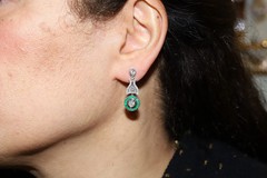 14K White Gold Over 2CT Round Lab Created Diamond Art Deco Vintage Drop Earring