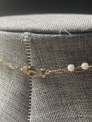 Vintage Faux Pearl Braided Necklace Woven Chain Gold Tone Career Wedding