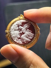 925 sterling silver red Agate Cameo vintage jewelry Pendant estate jewelry