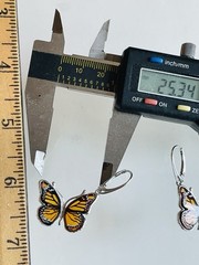 Amber Butterfly Genuine Baltic Earrings Vintage Butterscotch Sterling Silver