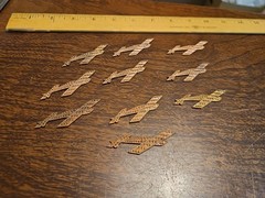 Lot Of 10 Studded Planes France Vintage 60s Brass Stampings Findings Jewelry