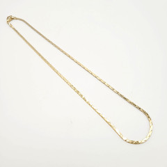 Classic Cobra or Snake Chain Bright Shiny Gold Tone Vintage 90s Necklace 18 Inch
