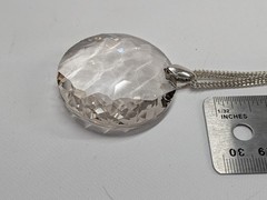 Kenneth Cole Vintage Round Faceted Crystal Pendant Necklace 36″