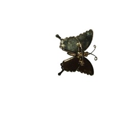Vintage Multicolor Enamel Butterfly Brooch with Glitter Finish