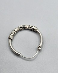 Vintage Wire Twisted Design Silver-Tone Hinged Hoop Earrings