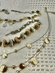Lot of 3 Vintage Necklaces Mixed Metals
