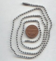 3 PIECES VINTAGE SILVER PLATED STEEL 2mm. BALL CHAIN 24″ NECKLACES B349