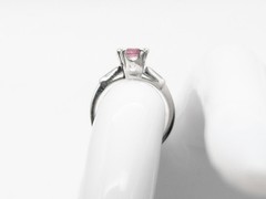 Vintage $5000 1ct CERTIFIED Padparadscha Sapphire Diamond Platinum Ring FREE SZ