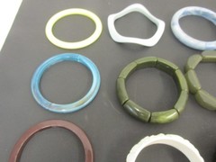 9 Vintage BANGLE BRACELETS 2 STRETCH 7 CUFF HARD PLASTIC 60’S AND 70’S