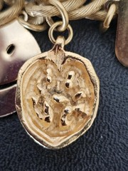 John Wind Maximal Art Bracelet Charm 15 Charms Chunky Gold Plated Vintage