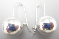 CLASSIC STERLING SILVER 13MM BALL FRENCH WIRE HOOK EARRINGS 5.5 GRAMS