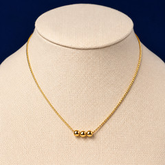 VTG Monet Gold Tone Bead Necklace NWT 15 Inch Rope Chain Minimalist 1980s Choker