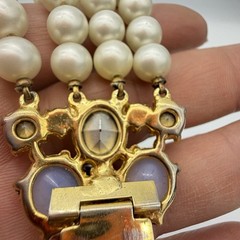 VTG SCHIAPARELLI Signed Bracelet Opaline Pink AB Faux Pearl Statement Rare