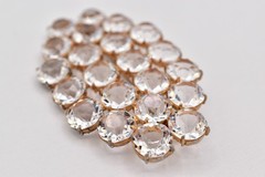 Vintage Clear Rhinestone Bezel Crystal Cluster Brooch Heavy Statement 60s BinBK