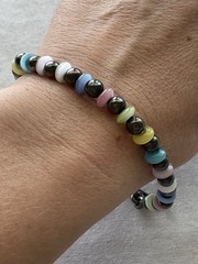 Silpada sterling silver bracelet Hematite & Cat Eye Beads Retired Vintage Estate