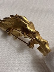 Vintage Signed CORO 1961 Goldtone 3 1/8” Long Leaf Brooch Pin